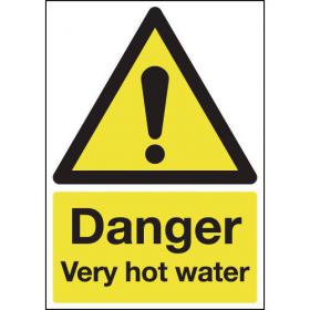 Safety Sign Danger Very Hot Water 75x50mm PVC HA17343R SR11194