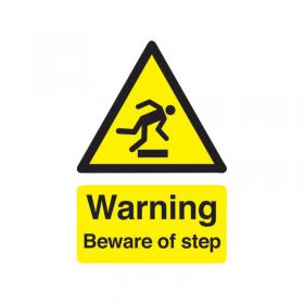 Safety Sign Warning Beware of Step A5 Self-Adhesive HA21451S SR11199