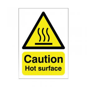 Safety Sign Caution Hot Surface A5 Self-Adhesive HA04151S SR11207