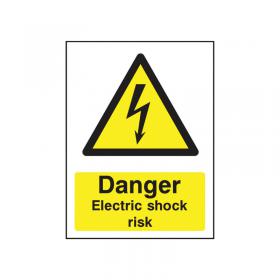 Safety Sign Danger Electric Shock Risk PVC A5 HA10751R SR11210