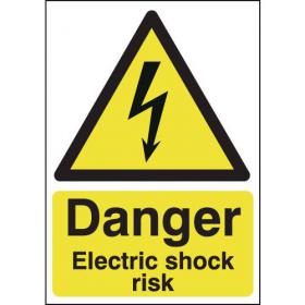Safety Sign Danger Electric Shock Risk A5 Self-Adhesive HA10751S SR11211