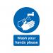 Safety Sign Wash Your Hands Please A5 Self-Adhesive MD05851S SR11223