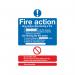 Safety Sign Fire Action Standard A5 PVC (Can fill in site speCIFic information) FR03551R SR11224