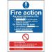 Safety Sign Fire Action Standard A5 PVC (Can fill in site specific information) FR03551R