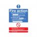 Safety Sign Fire Action Standard A5 Self-Adhesive FR03551S SR11225