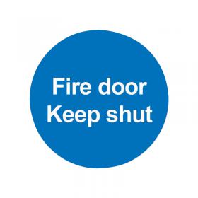 Safety Sign Fire Door Keep Shut 100x100mm PVC FR07002R SR11227