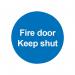 Safety Sign Fire Door Keep Shut 100x100mm PVC FR07002R SR11227