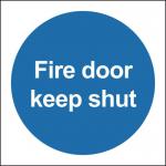 Safety Sign Fire Door Keep Shut 100x100mm PVC FR07002R SR11227