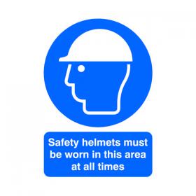 Safety Sign Safety Helmets Must Be Worn PVC A4 MA04650R SR11230
