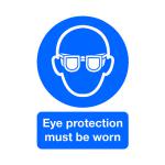Safety Sign Eye Protection Must be Worn A4 PVC MA01250R SR11231