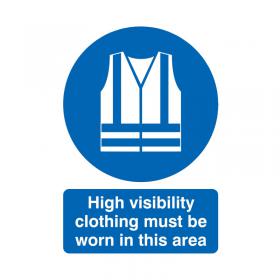 Safety Sign High Visibility Clothing Must be Worn A4 PVC MA02150R SR11232