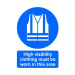 Safety Sign High Visibility Clothing Must be Worn A4 PVC MA02150R SR11232