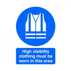 Safety Sign High Visibility Clothing Must be Worn A4 PVC MA02150R SR11232