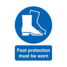 Safety Sign Foot Protection Must be Worn A4 PVC MA01450R SR11233