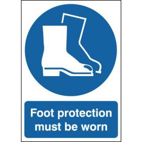 Safety Sign Foot Protection Must be Worn A4 PVC MA01450R SR11233