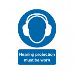 Safety Sign Hearing Protection Must be Worn A4 PVC MA01950R SR11234