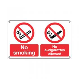 Signs and Labels No Smoking and No E-Cigarettes Sign Self Adhesive 100x250mm EL005USAV SR21263