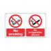 Signs and Labels No Smoking and No E-Cigarettes Sign Self Adhesive 100x250mm EL005USAV SR21263