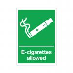 Signs and Labels E-Cigarettes Allowed Sign Rigid Plastic 210x148mm EL002A5RP SR21270