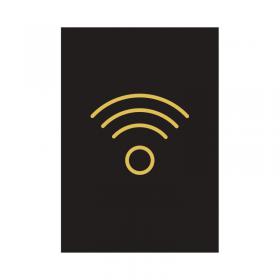 Wireless Sign Rigid Plastic 105x150mm BlackGold Y6698721 SR21440