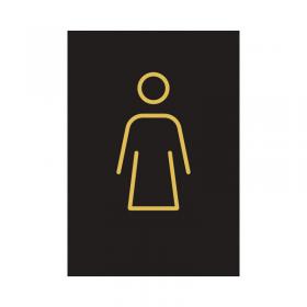 Female Toilet Sign Rigid Plastic 105x150mm BlackGold Y6698802 SR21441