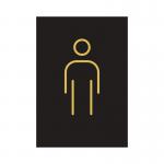 Male Toilet Sign Rigid Plastic 105x150mm BlackGold Y6698803 SR21442