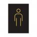 Male Toilet Sign Rigid Plastic 105x150mm BlackGold Y6698803 SR21442