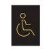 Disabled Toilet Sign Rigid Plastic 105x150mm BlackGold Y6698804 SR21443