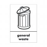 A5 Sign Self Adhesive General Waste (Pack of 5) Y7321004 SR21566