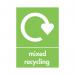 A5 Sign Self Adhesive Mixed Recycling (Pack of 5) Y7321005 SR21567
