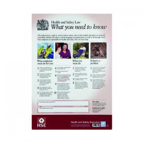 HSE Health And Safety Law Poster A3 FWC30/A3 SR66369