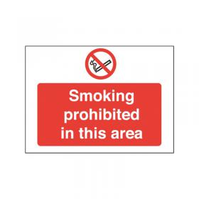 Safety Sign Smoking Prohibited in This Area 450x600mm PVC P35Z/R SR71072