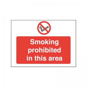 Signs and Labels Safety Sign Smoking Prohibited In This Area 450X600mm