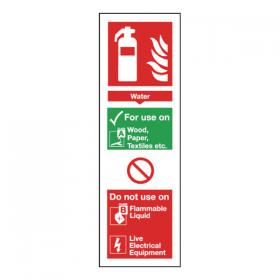 Safety Sign Fire Extinguisher Water 300x100mm Self Adhesive FR09425S SR71132