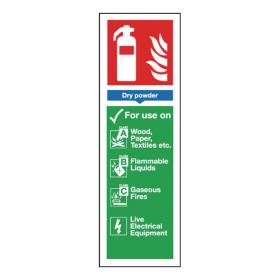 Safety Sign Fire Extinguisher Dry Powder For Use Self-Adhesive 300x100mm F201/S SR71134