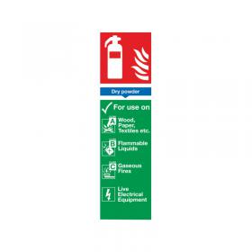 Safety Sign Fire Extinguisher Dry Powder 300x100mm PVC F101R SR71135