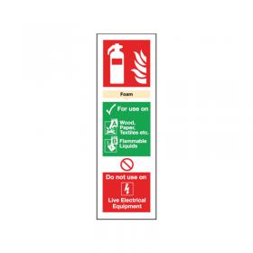 Safety Sign Fire Extinguisher Foam 300x100mm Self-Adhesive F202/S SR71136