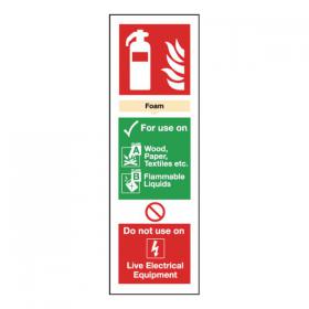 Safety Sign Fire Extinguisher Foam 300x100mm Self Adhesive FR08025S SR71136