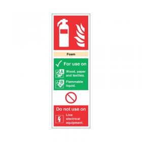 Safety Sign Fire Extinguisher Foam For Use On Rigid PVC 300x100mm F102R SR71137