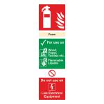 Safety Sign Fire Extinguisher Foam For Use On Rigid PVC 300x100mm F102/R SR71137