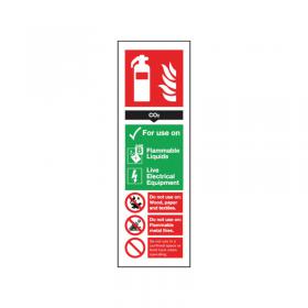 Safety Sign Carbon Dioxide Fire Extinguisher 300x100mm Self-Adhesive F203/S SR71138