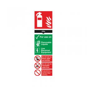 Safety Sign Carbon Dioxide Fire Extinguisher 300x100mm PVC F103/R SR71139