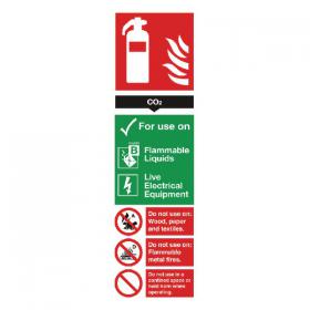Safety Sign Carbon Dioxide Fire Extinguisher 300x100mm PVC FR02125R SR71139