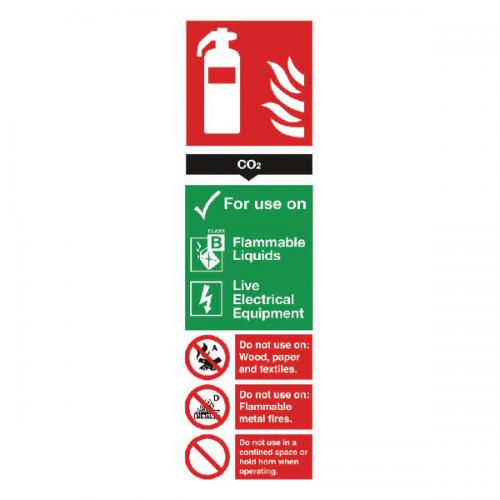Cheap Stationery Supply of Safety Sign Carbon Dioxide Fire Extinguisher 300x100mm PVC FR02125R SR71139 Office Statationery