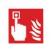 The image shows a pack of five fire safety signs that are self-adhesive and measure 100x100 mm. The signs feature the words Fire Alarm in bold letters and are designed to warn individuals of potential hazards and remind them to follow proper safety protocols. The signs are rectangular in shape and have a traditional red and white color scheme. They are easily visible and can be used to improve overall safety in any environment.