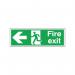 Safety Sign Fire Exit Running Man Arrow Left 150x450mm Self-Adhesive E97A/S SR71176