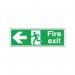 Safety Sign Fire Exit Running Man Arrow Left 150x450mm Self-Adhesive E97AS SR71176