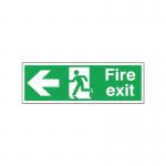 Safety Sign Fire Exit Running Man Arrow Left 150x450mm Self-Adhesive E97AS SR71176