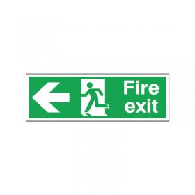 Safety Sign Fire Exit Running Man Arrow Left 150x450mm Save E97AS SR71176