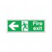 Safety Sign Fire Exit Running Man Arrow Left 150x450mm Self-Adhesive E97AS SR71176